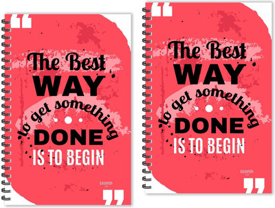 ESCAPER The Best way to get something Done is to Begin Motivational Quotes Diaries (Ruled - A5 Size - Pack of 2 Diaries) A5 Diary Ruled 160 Pages(Multicolor, Pack of 2)