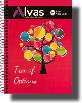 Alvass RED A4 Notebook Spiral | Ruled | 500 Pages(Red)