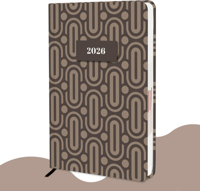alDivo Paper Cover Hard Bound 2026 Diary with Dates I Daily Planner Diary 2026 I A5 Diary Ruled 344 Pages(Brown)