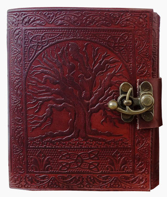 KRISHNA HANDICRAFTS Tree Leather Handmade Diary with Unlined Pages For Office and Gift Purpose A5 Diary Plain 100 Pages(Brown)