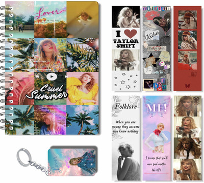 craft maniacs 2023 TAYLOR DIARY + TWO FREEBIE COLLECTION A5 Notebook RULED 160 Pages(Multicolor)
