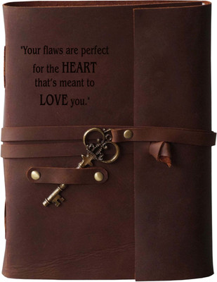 MAKENSTYLECOLLECTION Handmade Diary with Love Quotes on leather Cover A5 Diary Unruled 144 Pages(Brown)
