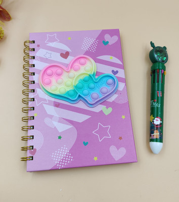 Paper Bear POP IT Spiral Dairy A4 Diary ruled 80 Pages(Light Pink)