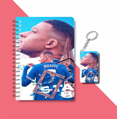 craft maniacs 2023 MBAPPE DIARY + KEYCHAIN A5 Note Book RULED 160 Pages(Multicolor)