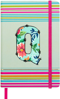 Doodle Stripes Theme Premium Hard Bound B6 Notebook Diary Ruled 192 Pages(Initial Q)
