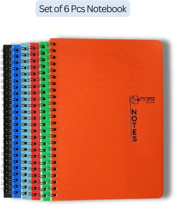 CRAFTOPIX Pack of 6 Laminated Cover A5 Notebook Ruling 100 Pages(Multicolor, Pack of 6)
