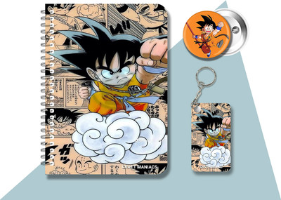 craft maniacs DRAGON BALL Z DIARY & 2 FREEBIE A5 Notebook RULED 120 Pages(Multicolor, Pack of 3)