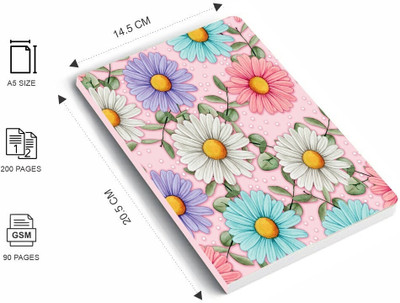 The Red Prints Case Bound Note Book A5 Notebook Single Ruled 200 Pages A5 Gift Set Ruled 200 Pages(Multicolor)