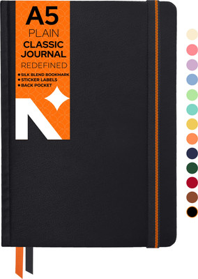 NEORAH - Unruled Journal Notebook - 110 GSM - Office Hardcover Notebook - B5 Note Book Plain 160 Pages(Black)