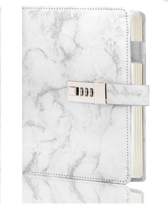 SKYBUCKET White Marble Diary Regular Journal Ruled 192 Pages(White Marble)
