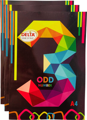 GS store Delta A4 Notebook Rulled 212 Pages(Multicolor, Pack of 3)