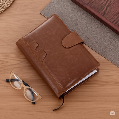 GetGoods Notebook A5 Diary ruled 300 Pages(Brown)