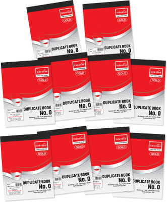 Empoli Duplicate Book No. 0, Size - 11 x 14 cm, Perforated Sheets + Free Carbon Paper, Pocket-size Duplicate Books with (100 Ruled + 100 Plain) 200 Pages(Red, Pack of 10)