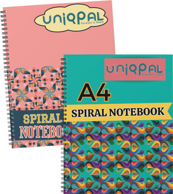 UNIQPAL SET OF 2 A4 Notebook RULED /LINE 200 Pages(Multicolor, Pack of 2)