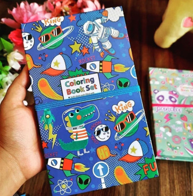 Extraposh Coloring Books Set for Kids 60 Pages Mess Free Color Wonder Set for School Child A5 Diary study 60 Pages(Blue)