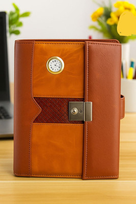 UBROFIT Premium Business Corporate Diary – Elegant & Professional Planner B5 Diary Double Ruled 365 Pages(Tan)