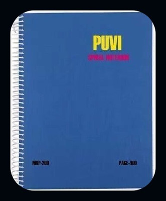 Puvi SPIRAL NOTEBOOK A4 Notebook Ruled 400 Pages(White, Pack of 2)