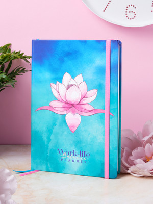 Doodle Undated Work Life Balance A5 Planner Ruled 336 Pages(Blue & Pink)