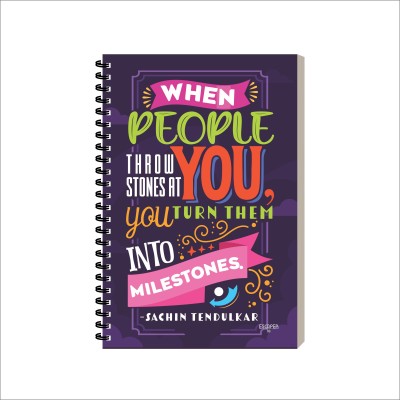 ESCAPER Motivational Diary A5 Diary Ruled 160 Pages(When People Throw You Stone)