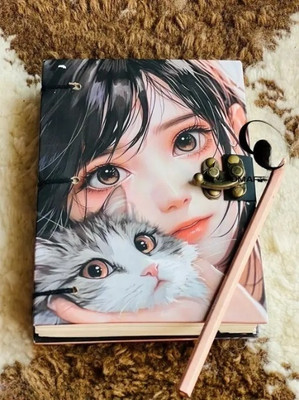 Bonjour Store Beautifully diary Printed Diary With Lock Clasp For Gift 5*7 A5 Diary UNRULED 200 Pages(Multicolor)