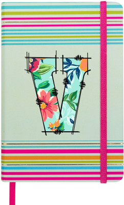 Doodle Stripes Theme Premium Hard Bound B6 Notebook Diary Ruled 192 Pages(Initial V)