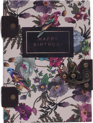CFAFTSHUB HAPPY BIRTHDAY PRINT DIARY WITH HANDMADE PAPER A5 Diary Unruled 200 Pages(Multicolor)