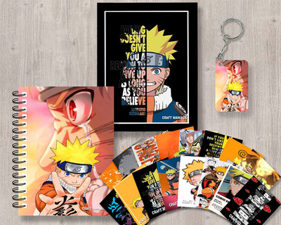 craft maniacs NARUTO UZUMAKI GIFTING SET A5 Notebook RULED 120 Pages(Red)