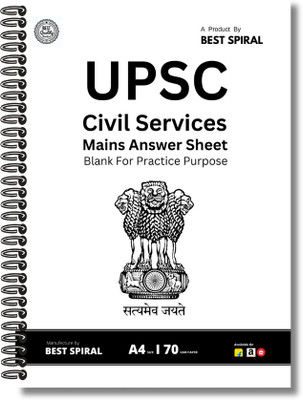 Best Spiral | UPSC Mains Answer Writing Booklet | UPSC Mains Answer Writing Sheet | A4 Notebook UNRULED 200 Pages(White, Pack of 3)