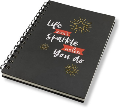 CRAFTOPIX Wiro bound Planner Diary A5 Notebook Ruled 192 Pages(Black)