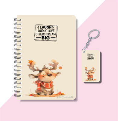 craft maniacs CUTE PUN 2025 NOTEBOOKS & KEYCHAIN A5 Diary RULED 120 Pages(Multicolor)