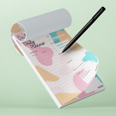 Mimikry Daily Planners Undated 120 GSM Tear-Off Planning Sheets, Checklist Productivity A5 Note Pad Multi-Sectional 50 Pages(Color)