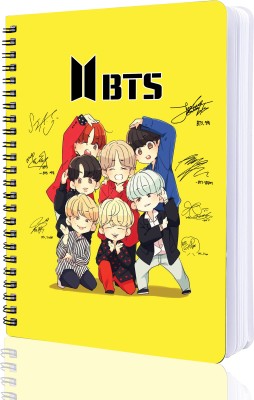 CLICKEDIN BTS High-Quality Set Of 1 Dairy ruled 100 pages Unique Design Spiral BTS Dairy A4 Diary Ruled 100 Pages(Multicolor)