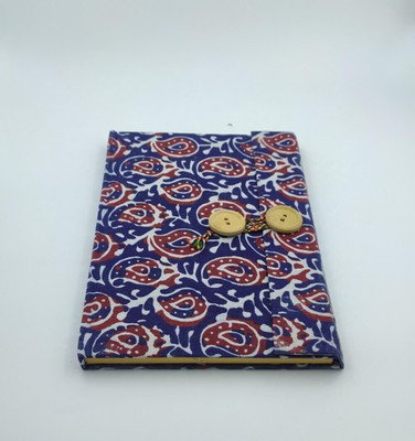 FERRA INDICA Handmade Fabric Notebook Hardbound A5 Notebook A5 Journal Unruled Diary| Paisley Block Printed Fabric Journal Diary 110 Pages(Red, Blue, White)