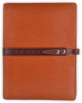 PLAN.A. DAY Premium Busines Card Organizer with Replaceable Notebook Hard Leather Cover B5 B5 Organizer Ruled 288 Pages(Brown)