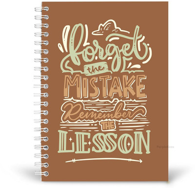 PurpleBees Forget The Mistake Remember The Lesson Quotes Diary Motivational Notebook | A5 Notebook Plain 150 Pages(Multicolor)