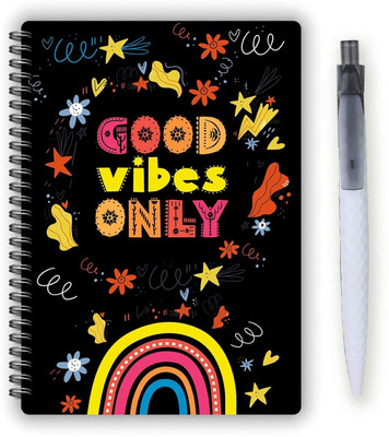 HC with HAPPY CRAFT Diary A5 Diary Ruled 200 Pages(Black)