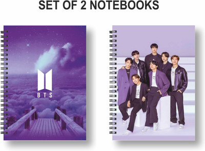 3DS Notebook A5 Diary Ruled 144 Pages(Multicolor, Violet, Pack of 2)