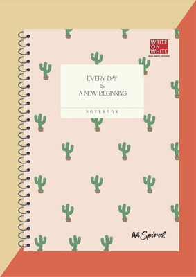 WRITE ON WHITE PREMIUM COLLECTION A4 Notebook Rulled 400 Pages(Peach)