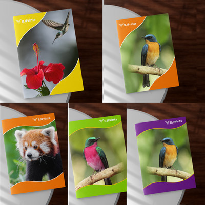 RJPRINTS Designed Stapled Notebooks A4 Notebook Plain 100 Pages(Multicolor, Pack of 6)
