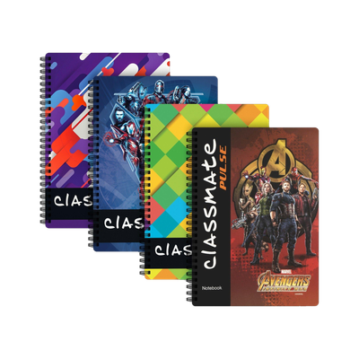 Classmate Pulse 1 Subject (267 X 203 mm) Spiral Regular Notebook Single Line 160 Pages(Multicolor, Pack of 4)