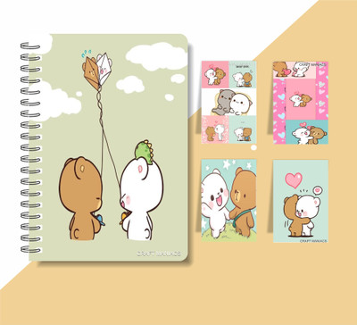 craft maniacs MILK & MOCHA 2024 DIARY & BM COLLECTION A5 Notebook RULED 160 Pages(Multicolor)