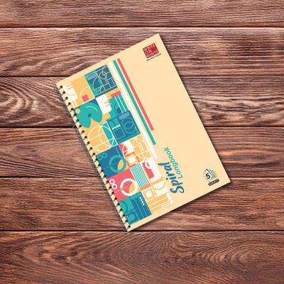 WRITE ON WHITE PREMIUM COLLECTION 5 SUBJECT SPIRAL A4 Notebook RULLED 400 Pages(CREAMY YELLOW)