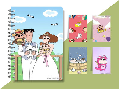 craft maniacs SHINCHAN 2023 NOTEBOOK COLLECTION A5 Diary RULED 160 Pages(White)