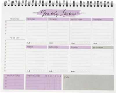 Hippie Toobi Weekly Planner with Habit Tracker | Undated Organizer for Goals & To-Do Regular Planner Ruled 54 Pages(YOLO)