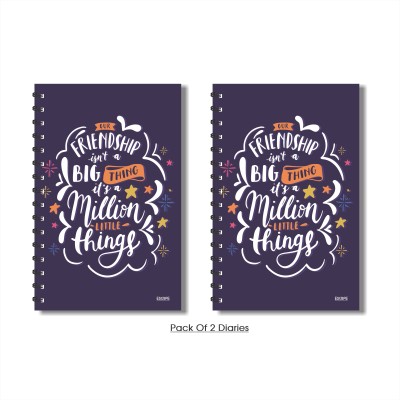 SADAFAL Friendship isn't a Big Thing, It's a million little things Pack of 2 Diaries A5 Diary Ruled 160 Pages(Multicolor, Pack of 2)