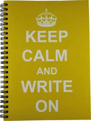 Nourish Keep Calm & Write On Yellow Ruled Pages A5 Diary Ruled 75 Pages(Yellow)