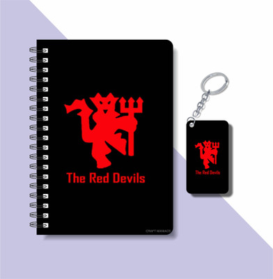 craft maniacs 2023 MAN U FC DIARY + KEYCHAIN A5 Notebook RULED 160 Pages(Multicolor)