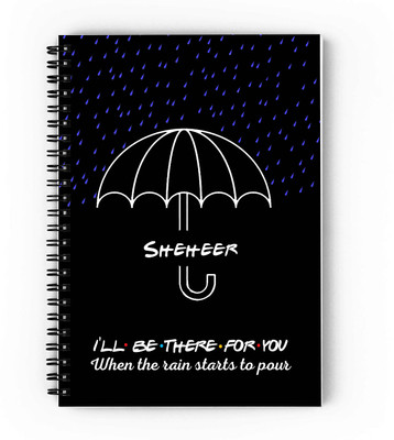 GIFTUATION i will be there for you Sheheer /spiral diary & gift for friends A5 Diary Unruled 140 Pages(Black)