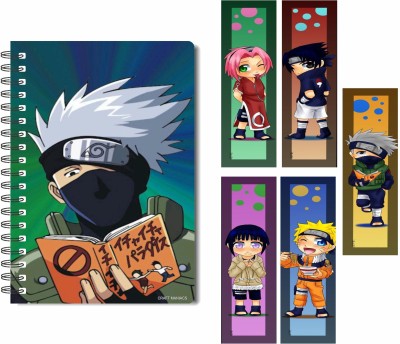 craft maniacs KAKASHI DIARY & FREEBIE BOOKMARKS A5 Notebook RULED 100 Pages(Multicolor)