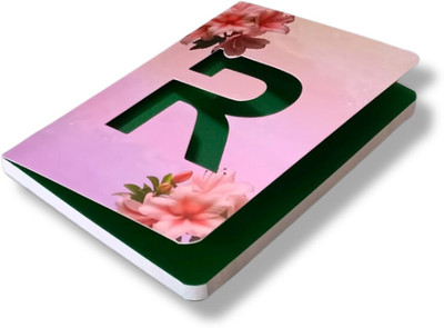 CRAFTOPIX Initial (R) Alphabet Lasercut Diary Soft Bound Notebook B6 Diary Ruled 192 Pages(Multicolor)